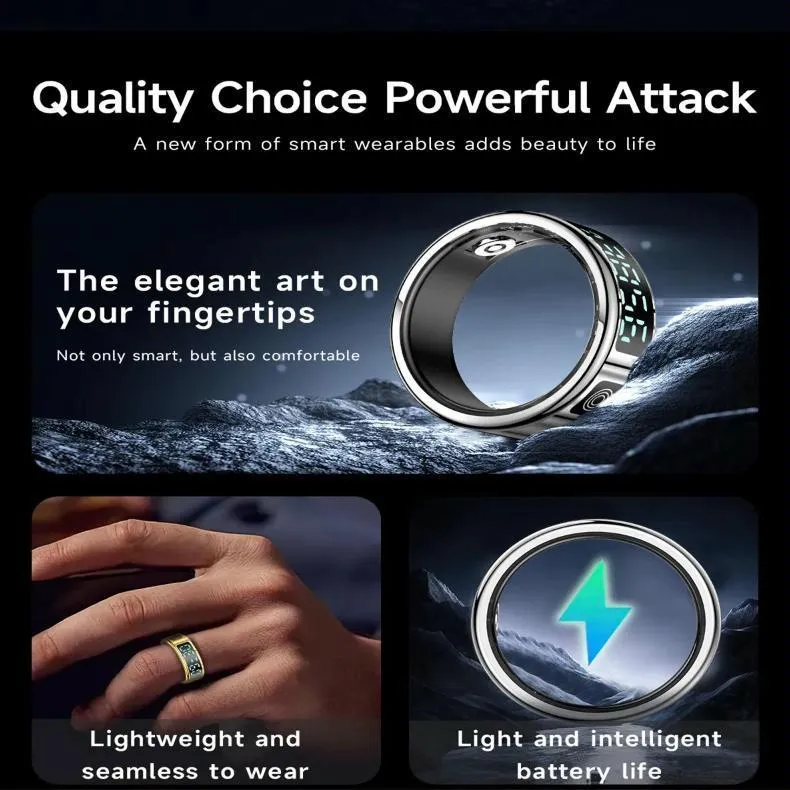 Smart Ring Hand Gestures Health Monitoring Sports Modes Size 12