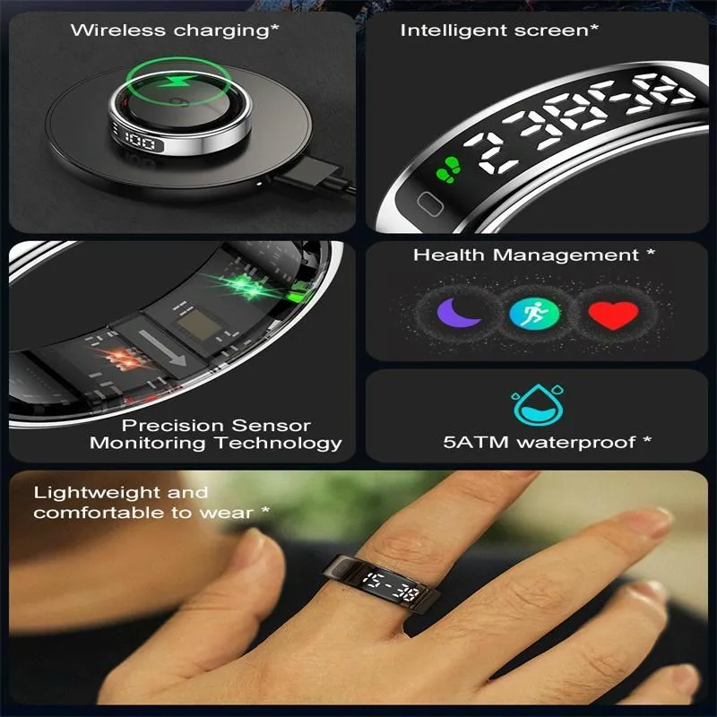 Smart Ring Heart Rate Blood Oxygen Sleep Sports Size 10
