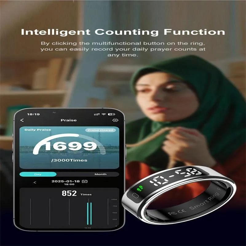 Smart Ring Heart Rate Blood Oxygen Sleep Sports Size 10