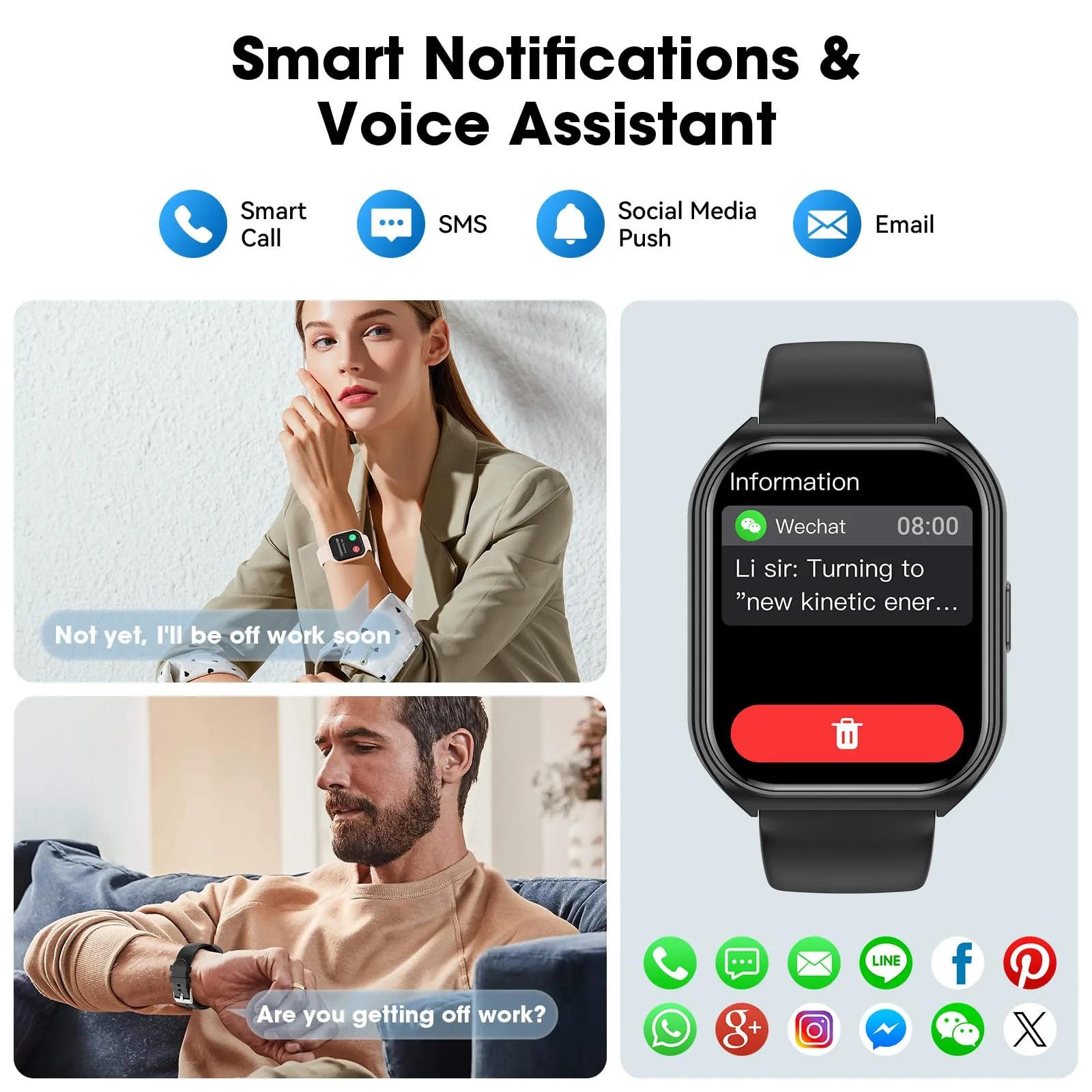 Smart Watch with Call, Fitness Tracker, 100  Modes