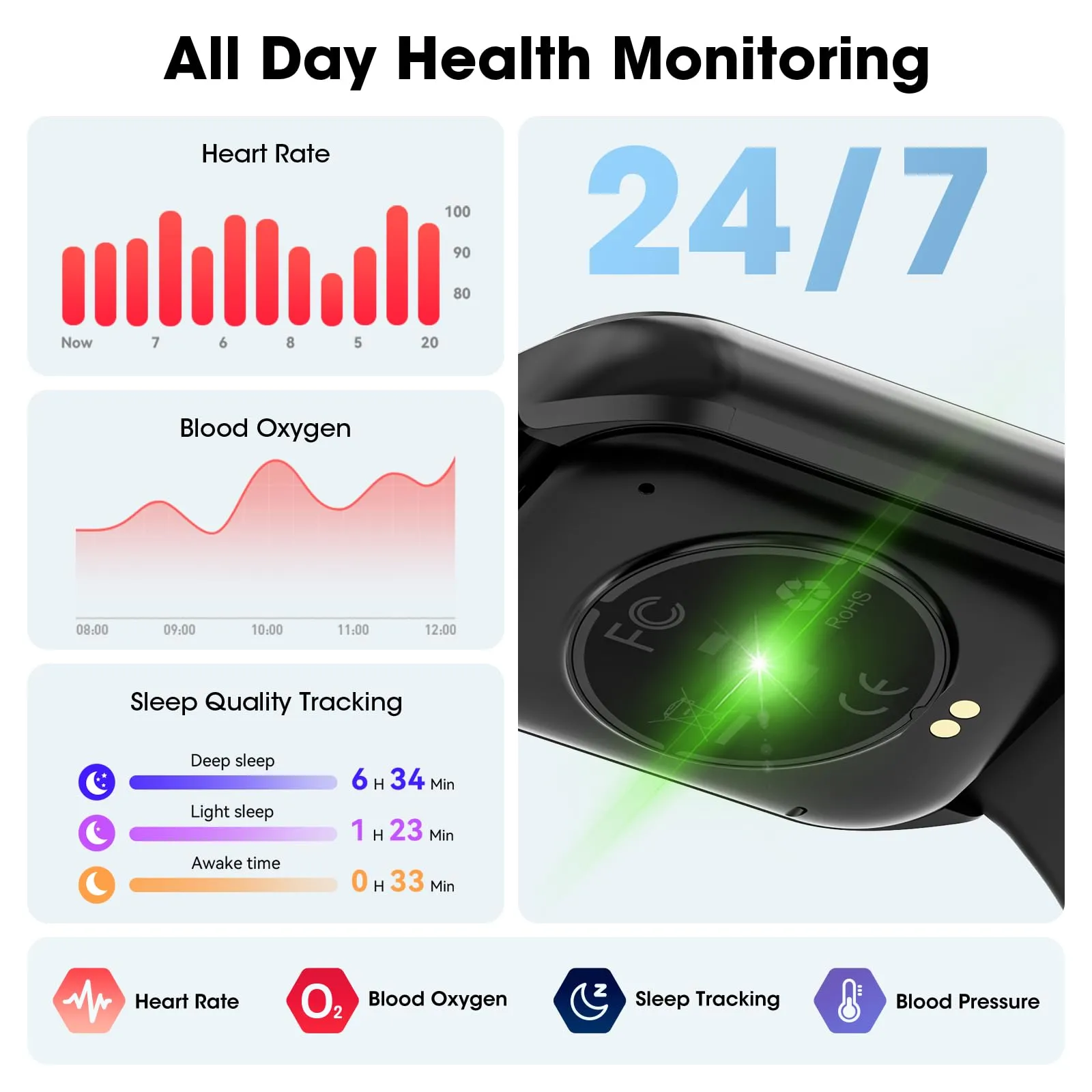 Smart Watch with Call, Fitness Tracker, 100  Modes