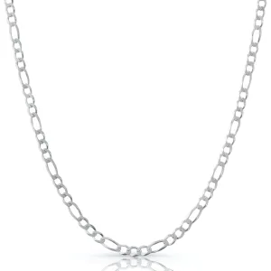 Solid Real 925 Sterling Silver 5MM Figaro Link Chain|Men Women Necklace