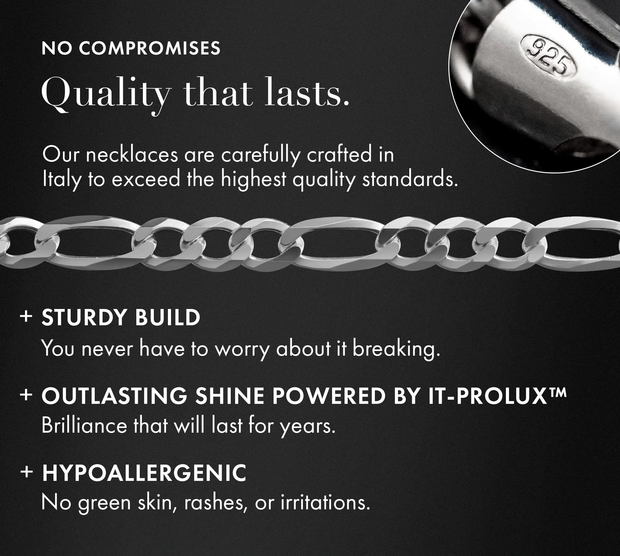 Solid Real 925 Sterling Silver 5MM Figaro Link Chain|Men Women Necklace