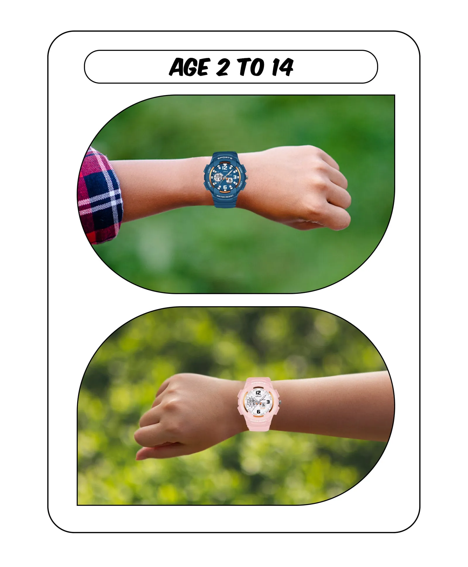 Spiky Round Sports Dual Time Kids Watches Combo