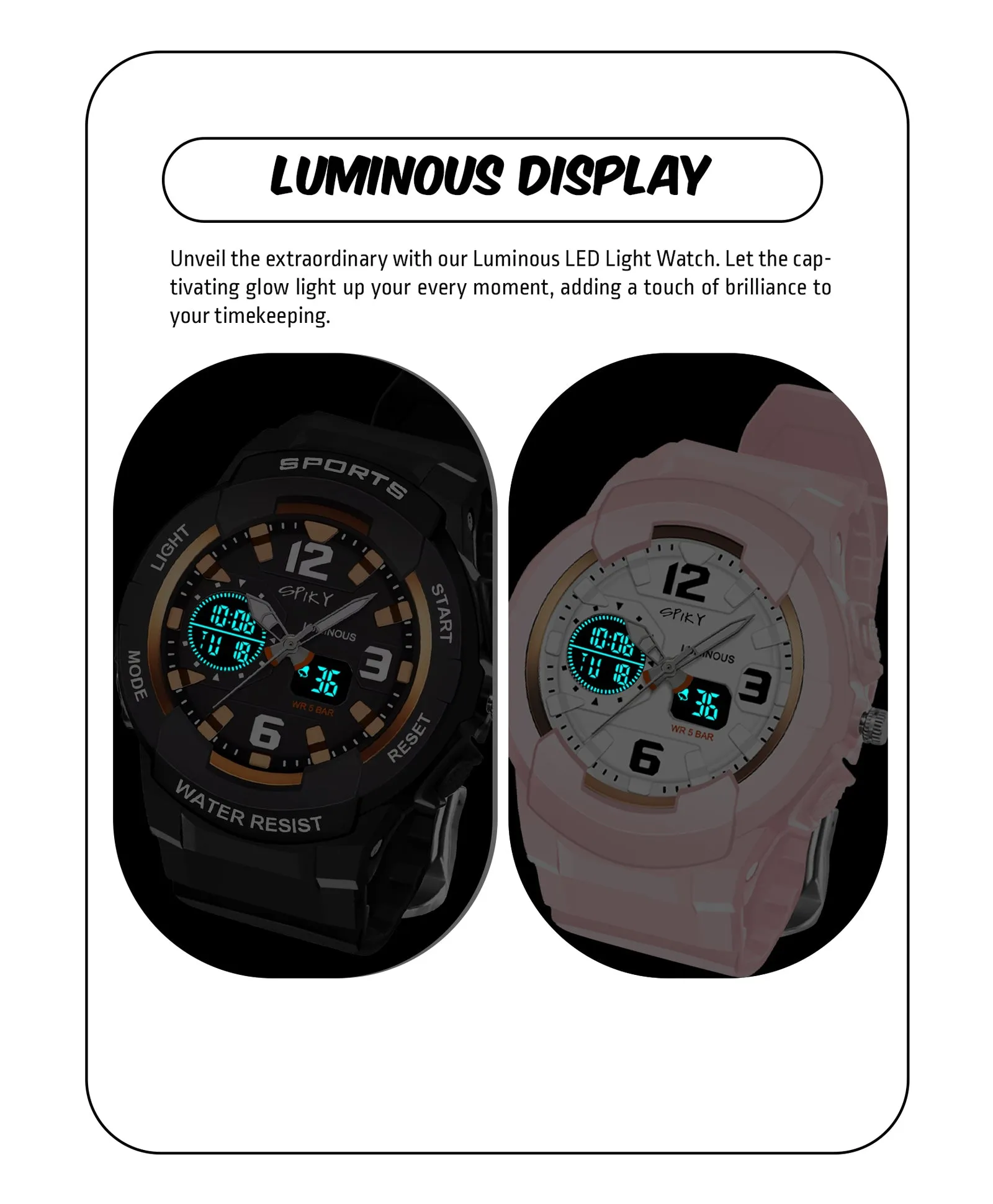 Spiky Round Sports Dual Time Kids Watches Combo
