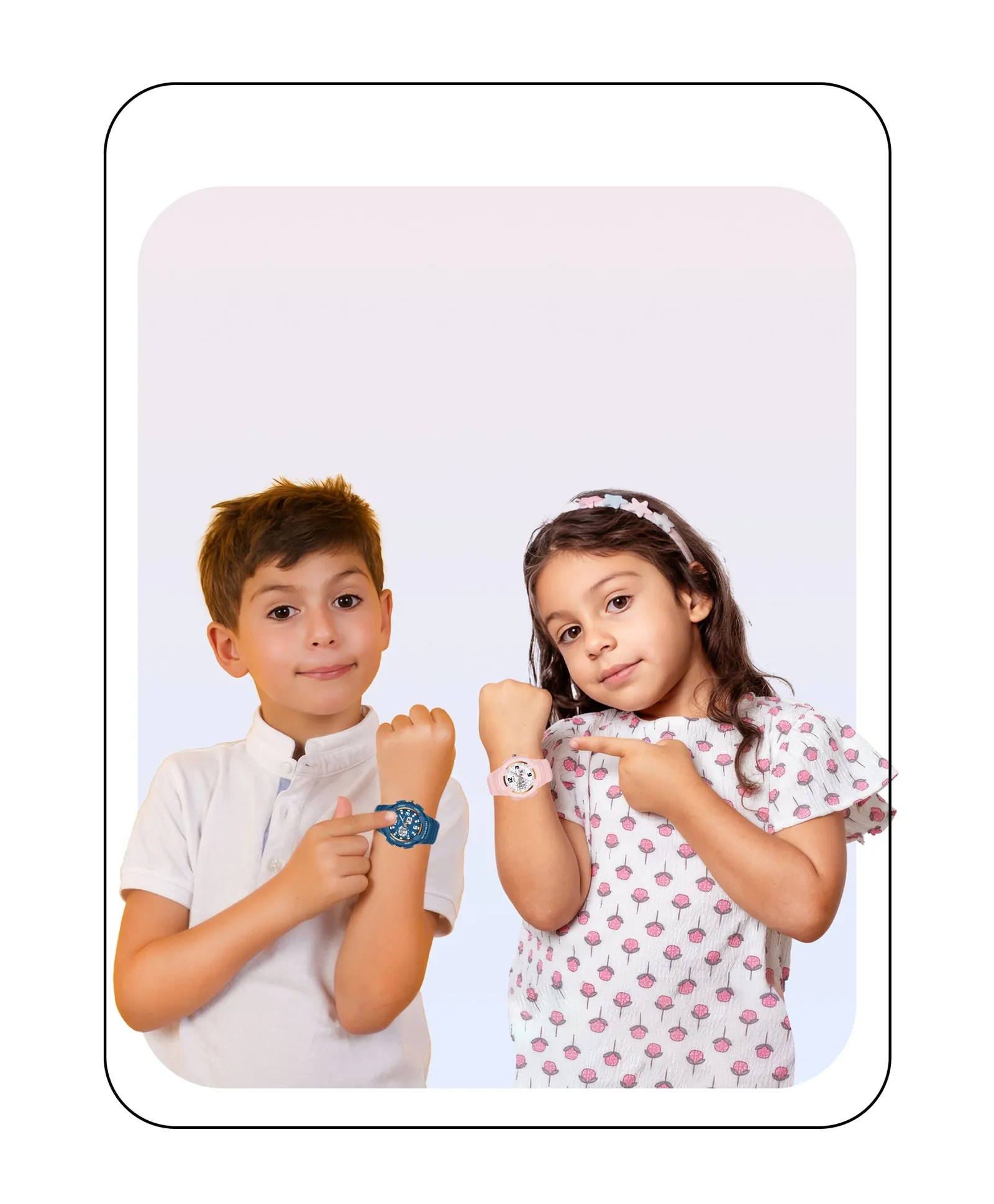 Spiky Round Sports Dual Time Kids Watches Combo