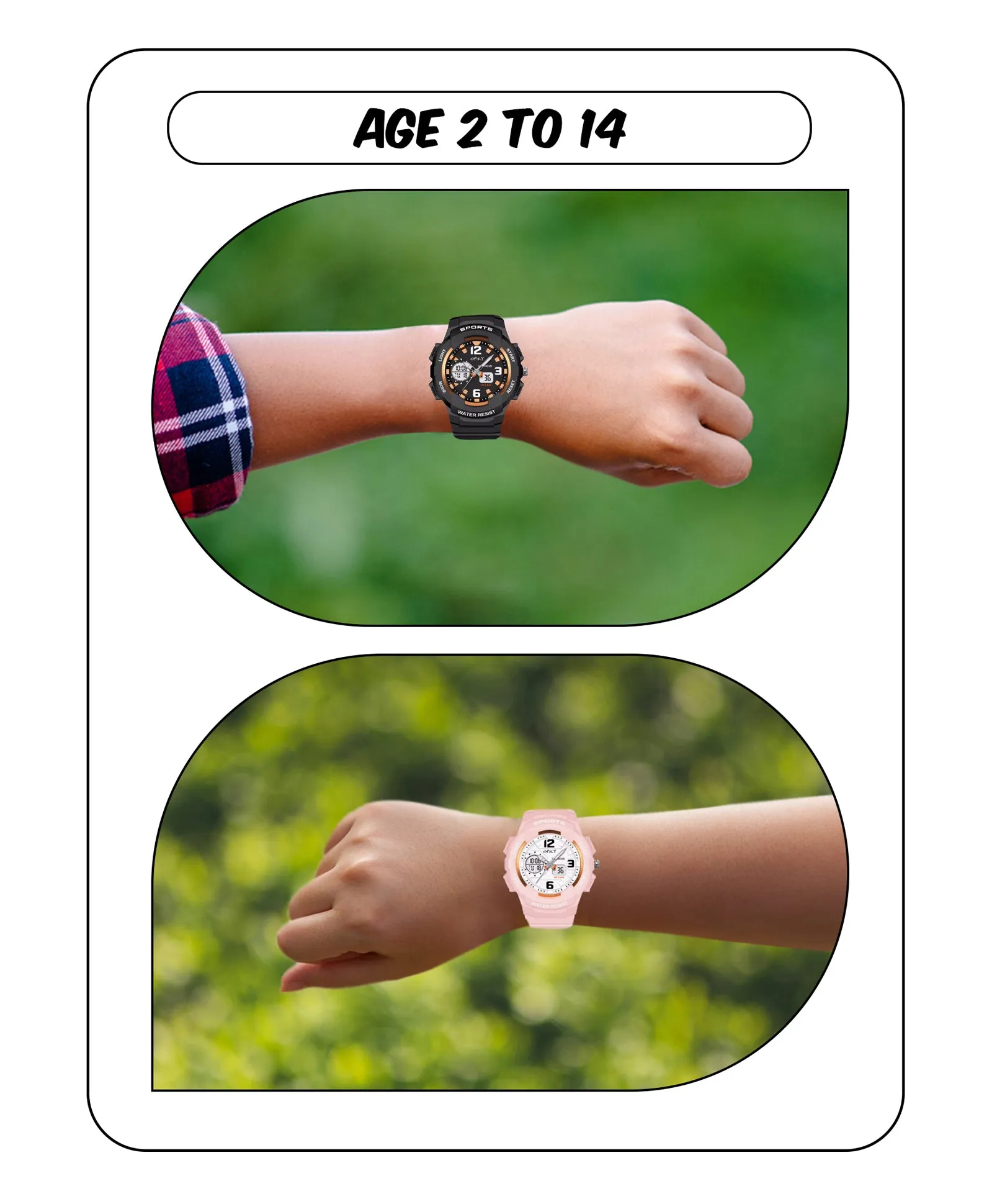 Spiky Round Sports Dual Time Kids Watches Combo