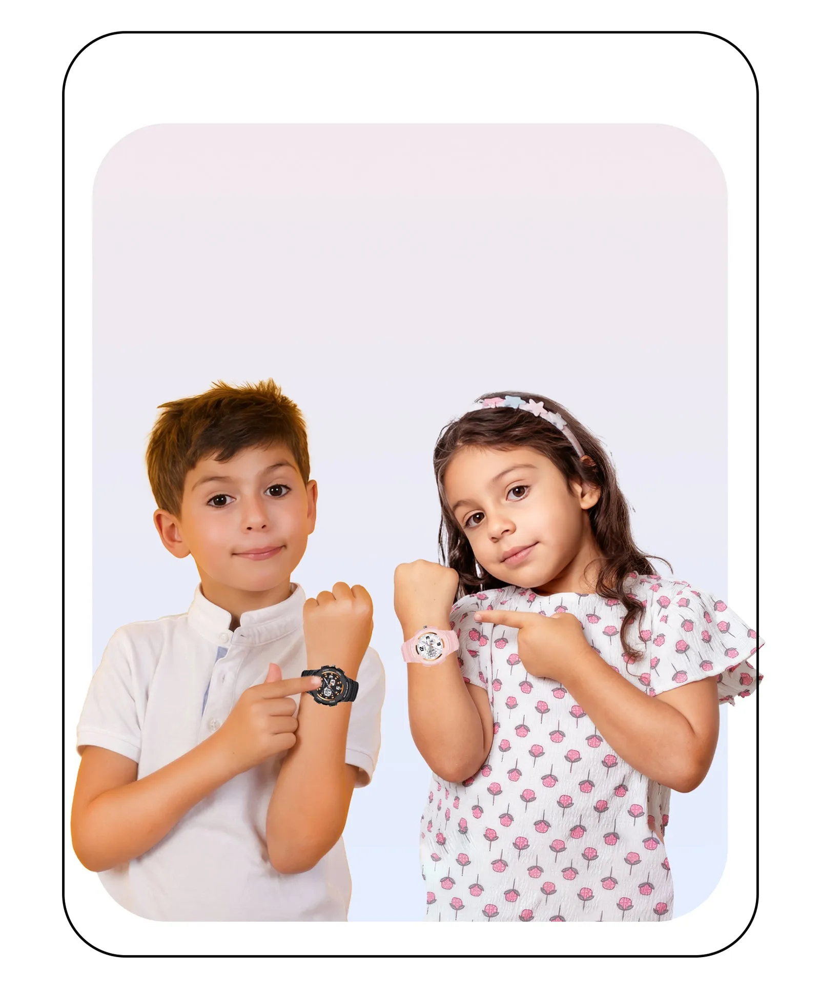 Spiky Round Sports Dual Time Kids Watches Combo