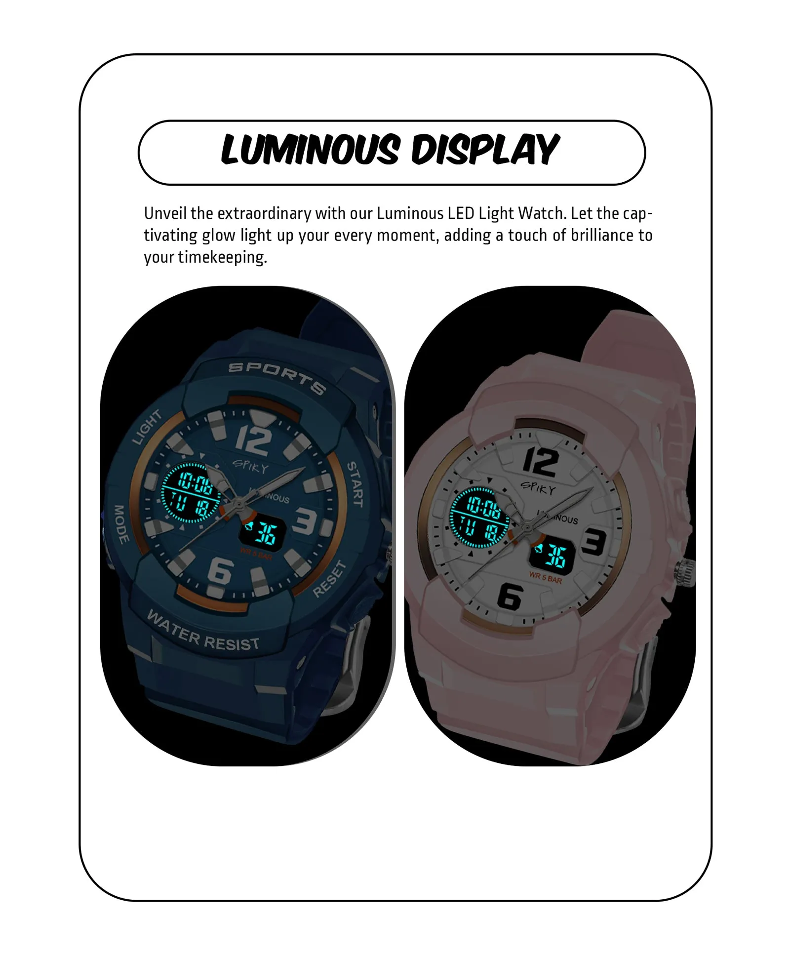 Spiky Round Sports Dual Time Kids Watches Combo
