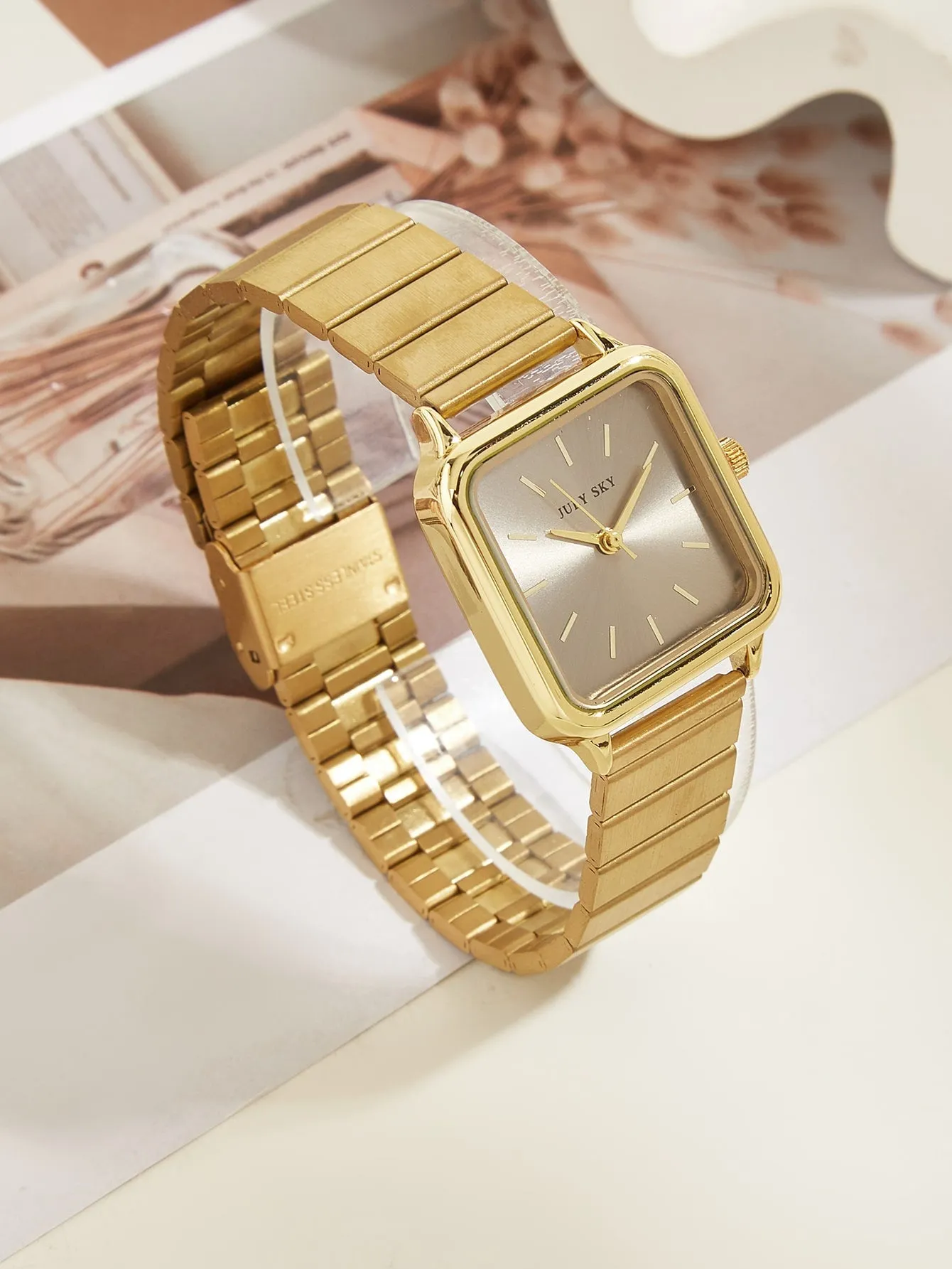 Square Pointer Quartz Watch - Grey