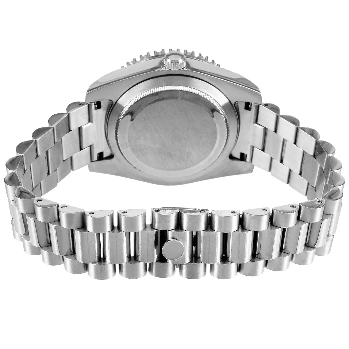 Stainless Steel Green Baguette face 41mm Solitaire Bezel Watch