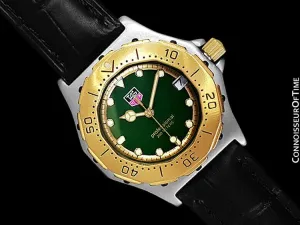 TAG Heuer 3000 Mens Full Size Quartz Divers Green Dial Watch, 934.206 - Stainless Steel & 18K Gold Plated