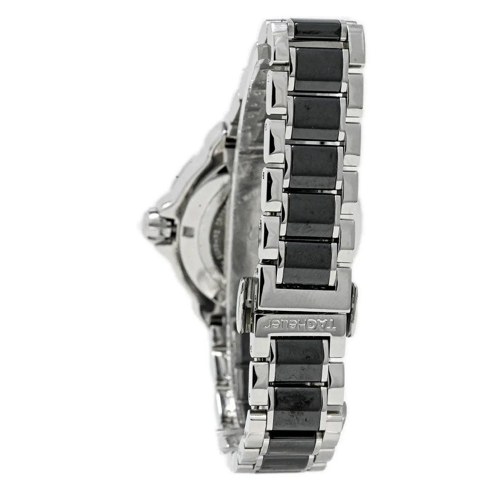 Tag Heuer Ladies Formula 1 Stainless Steel & Ceramic 37mm Black Stick Dial Watch Reference #: WAH1212.BA0859