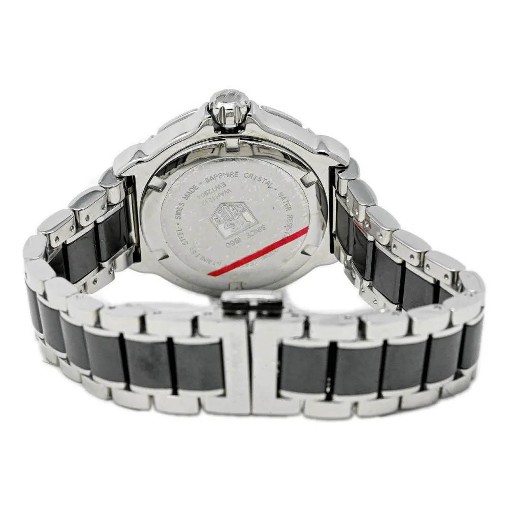 Tag Heuer Ladies Formula 1 Stainless Steel & Ceramic 37mm Black Stick Dial Watch Reference #: WAH1212.BA0859