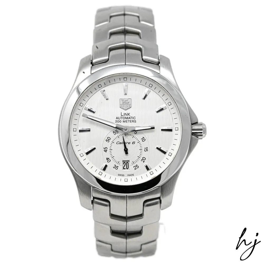 Tag Heuer Men's Link Stainless Steel 39mm White Stick Dial Reference #: WJF211B.BA0570