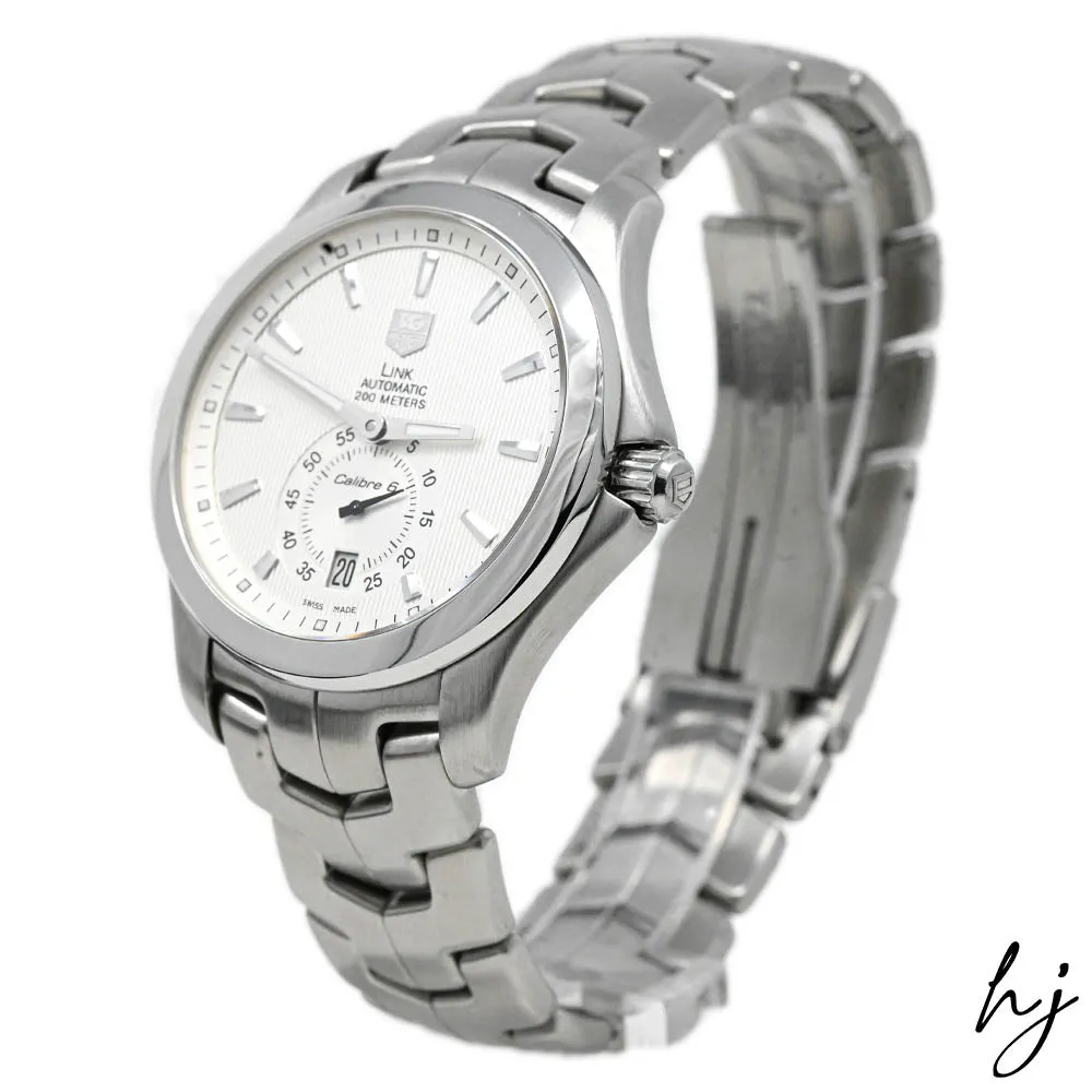 Tag Heuer Men's Link Stainless Steel 39mm White Stick Dial Reference #: WJF211B.BA0570