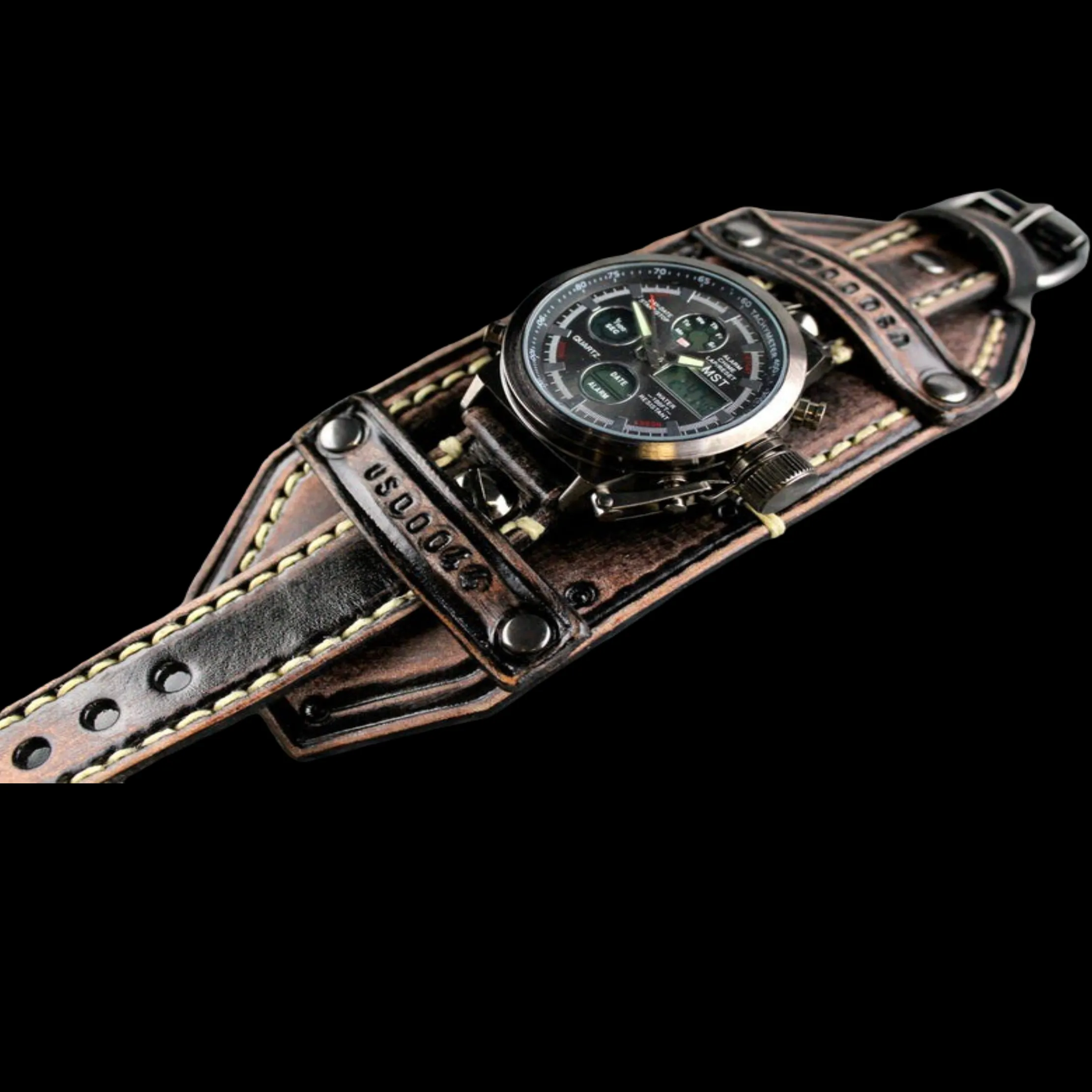 The Explorer Leather Cuff Watch