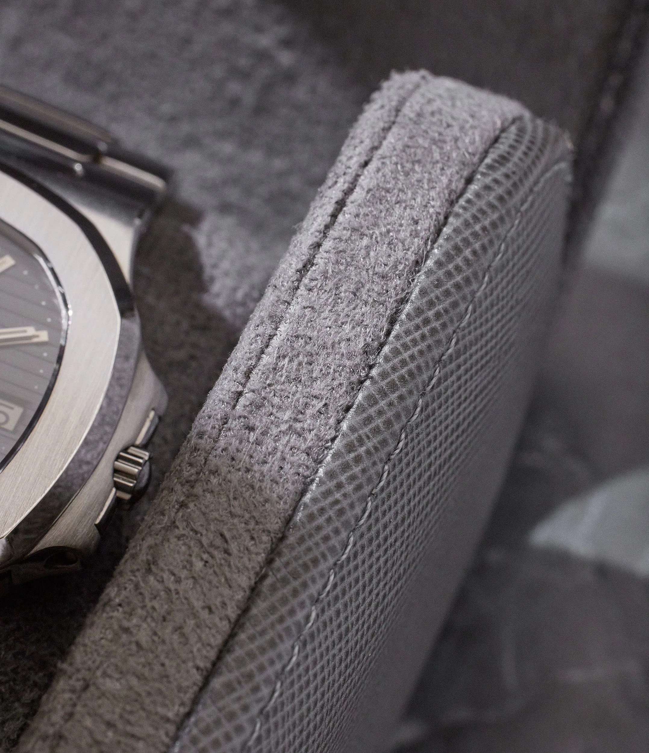 three-watch roll, saffiano
