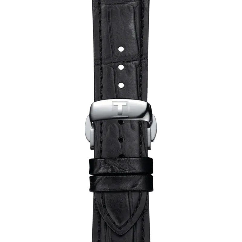 Tissot Gentleman Black Leather Strap Blue Dial Quartz Watch for Gents - T127.410.16.041.01
