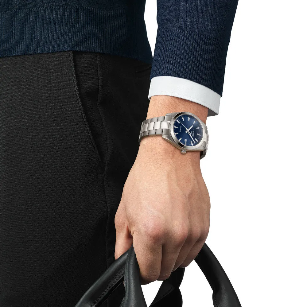 Tissot Gentleman Mens Titanium Blue Dial Watch