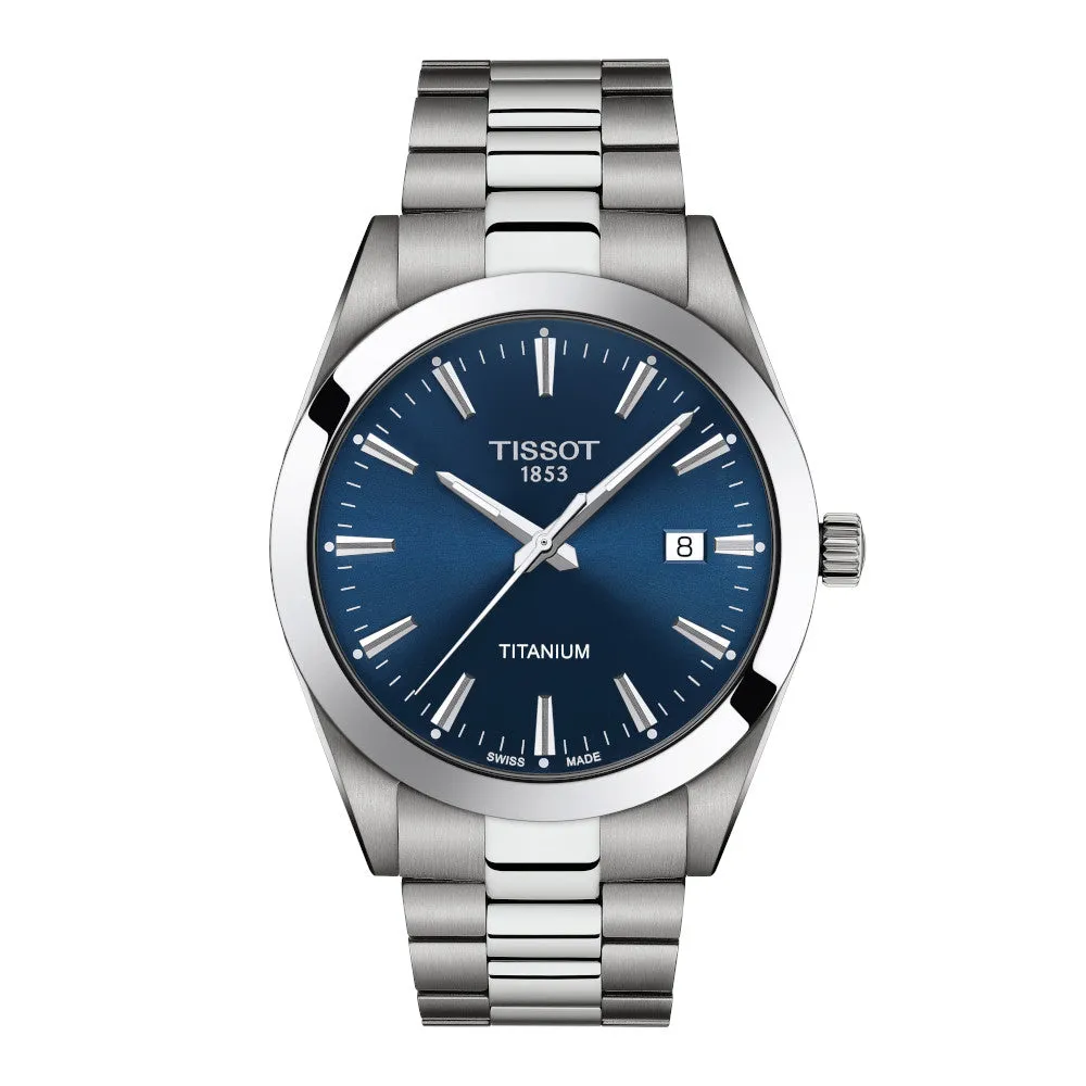 Tissot Gentleman Mens Titanium Blue Dial Watch