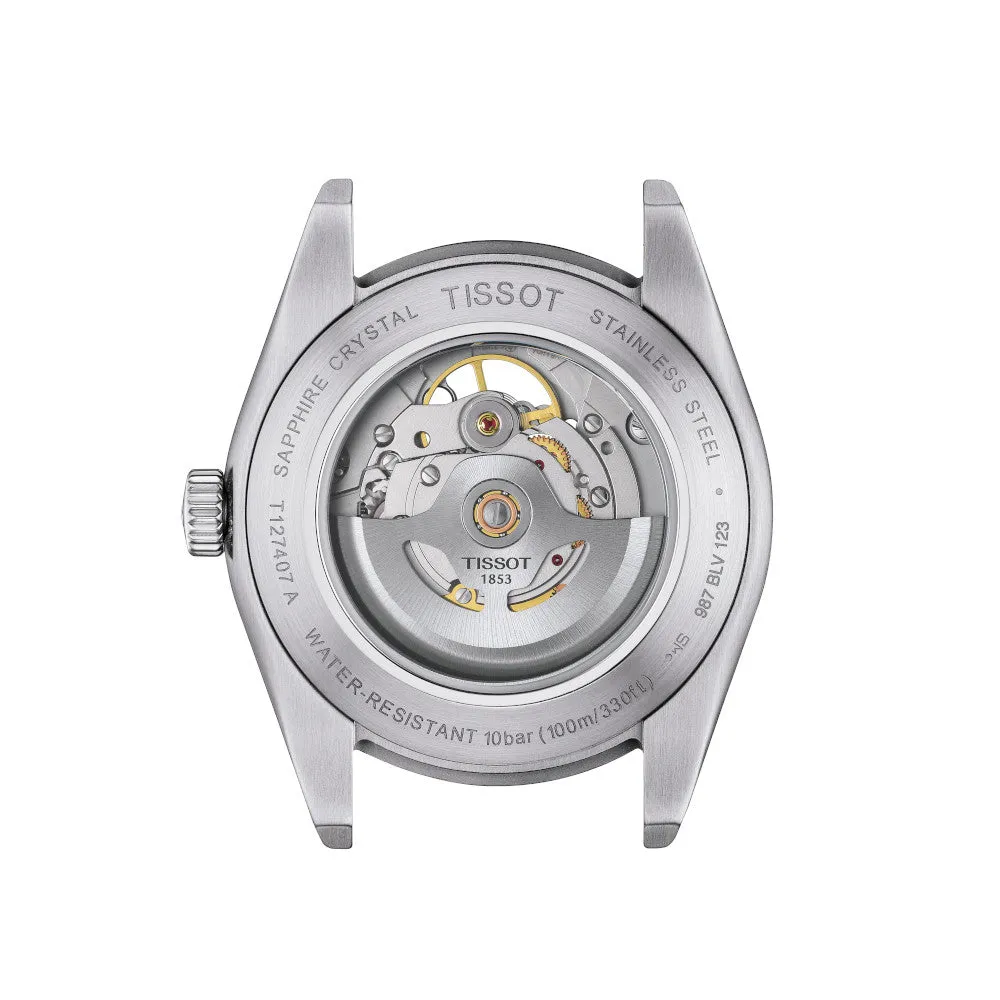 Tissot Gentlemen Powermatic 80 Open Heart Stainless Steel Blue Dial Watch