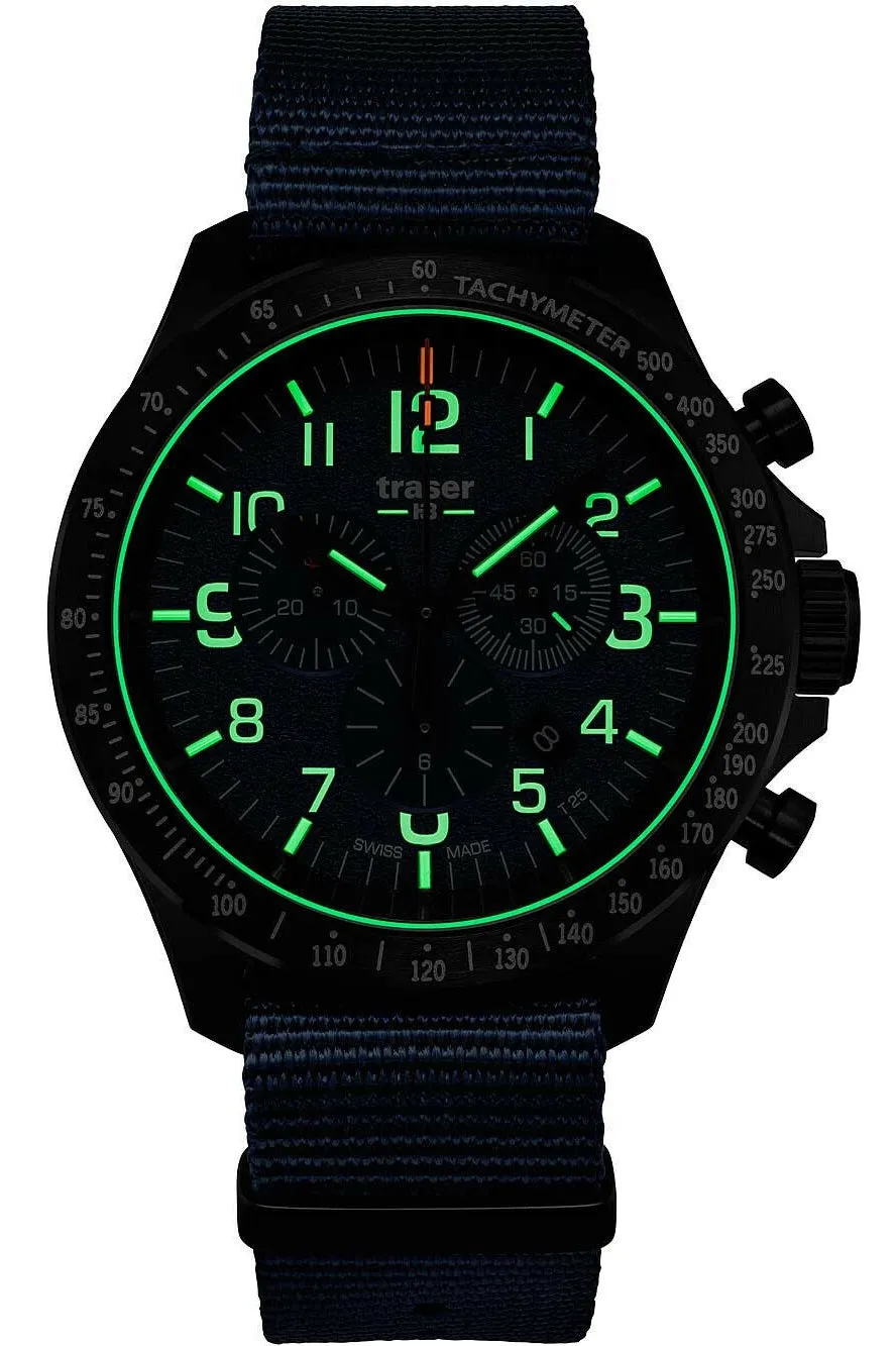 traser® P67 Officer Pro Chronograph, Blue with Blue Nylon Strap, 109461