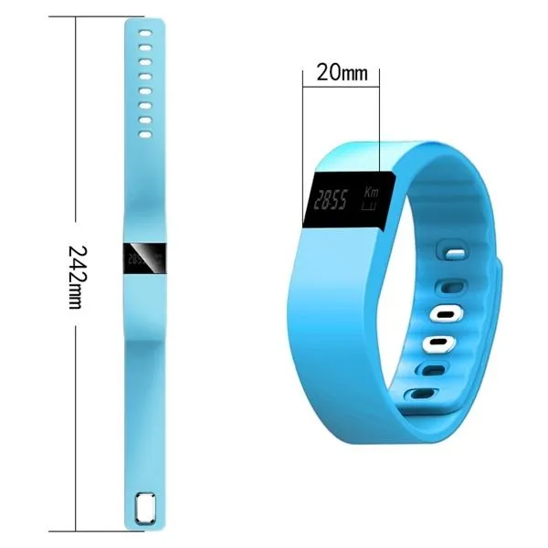 TW64 Bluetooth Smart Watches Smartband Wristband Pedometer Heath Blue
