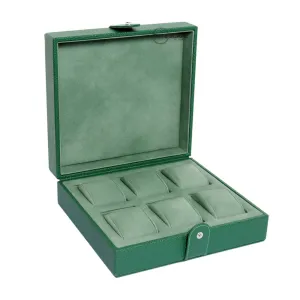 Underwood (London) - 6-Unit Watch Storage Case in Green Leather