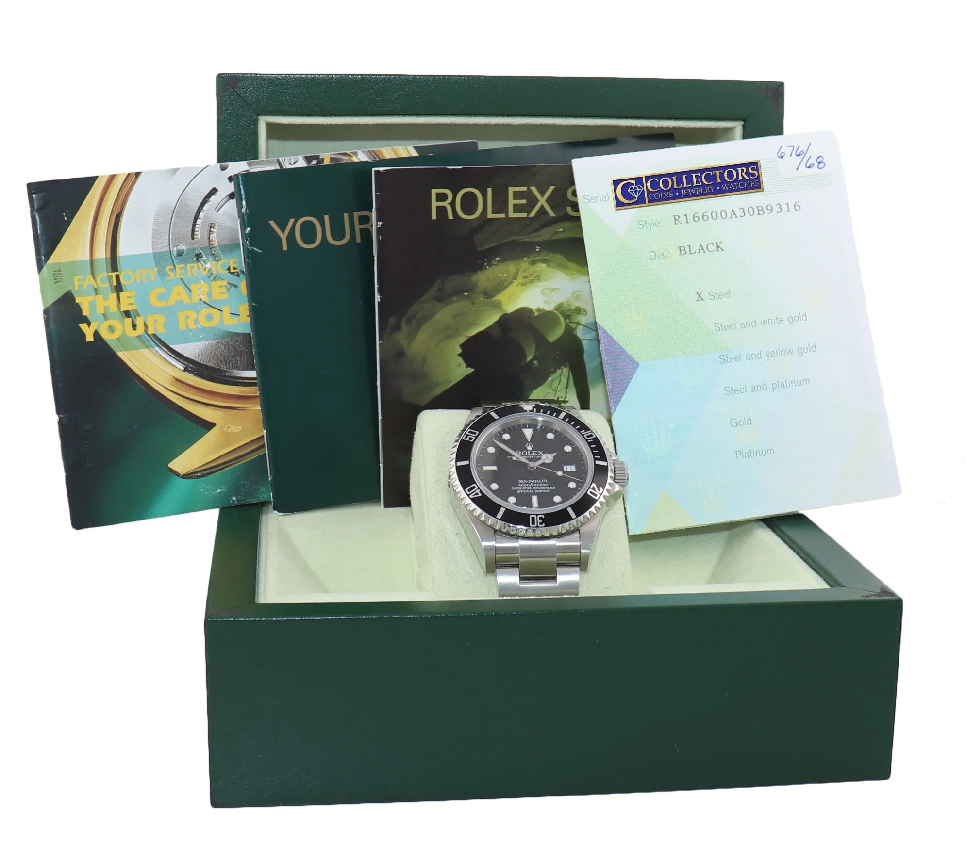 UNPOLISHED MINT Rolex Sea-Dweller Steel 16600 Black Dial Date 40mm Watch Box