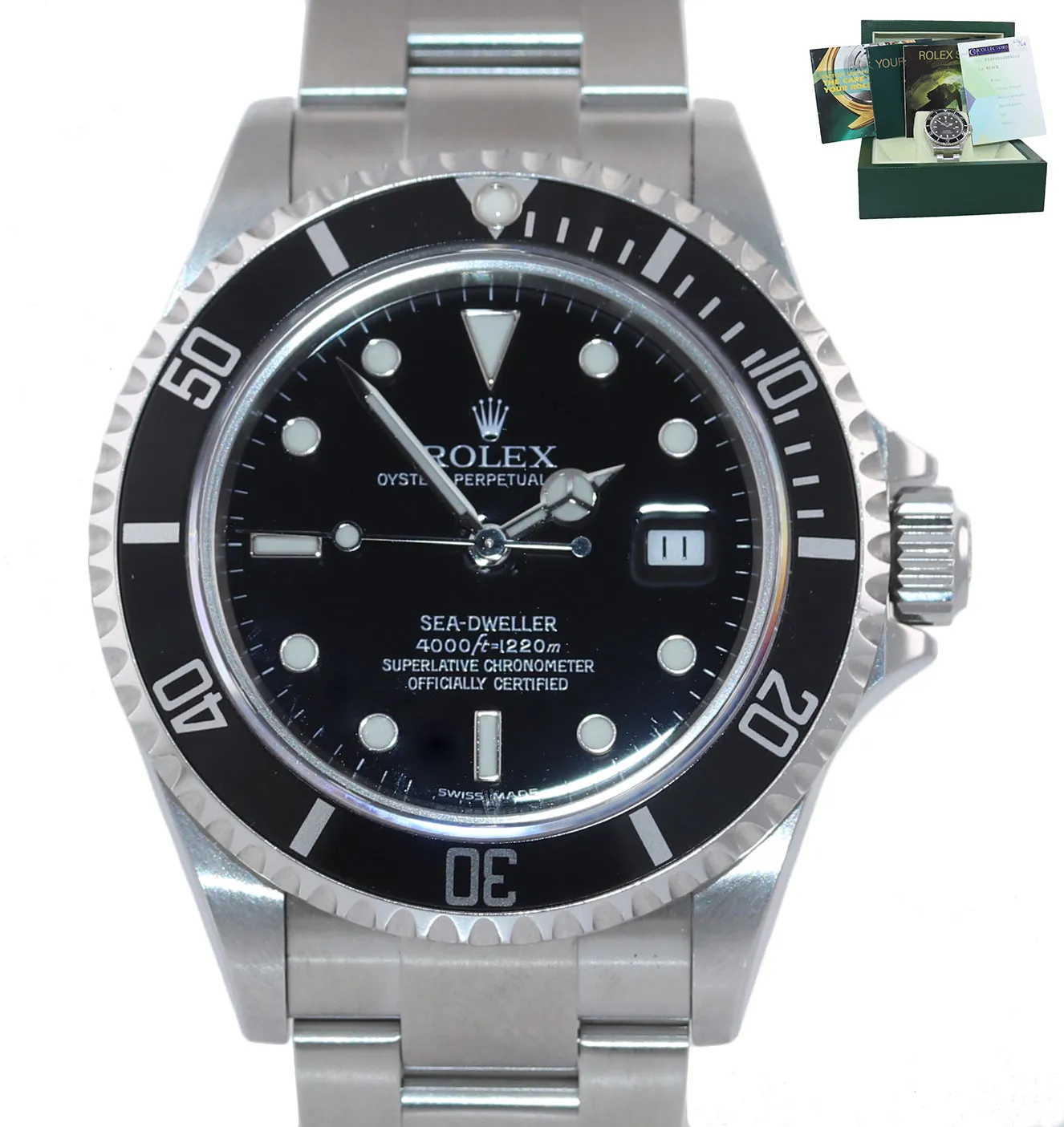 UNPOLISHED MINT Rolex Sea-Dweller Steel 16600 Black Dial Date 40mm Watch Box