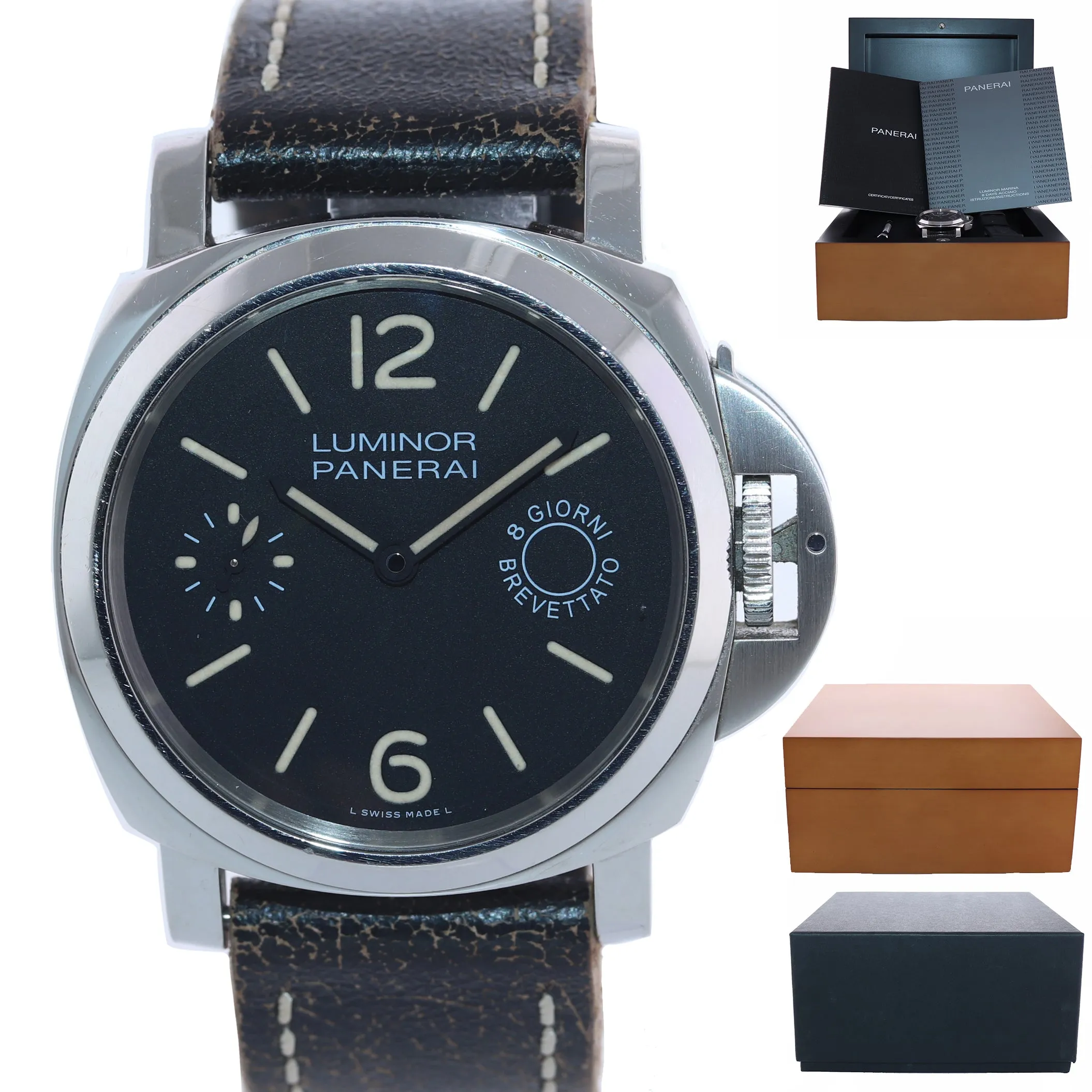 UNPOLISHED PAPERS Panerai PAM00590 Luminor Marina 8 Day Steel 44mm Acciaio Watch