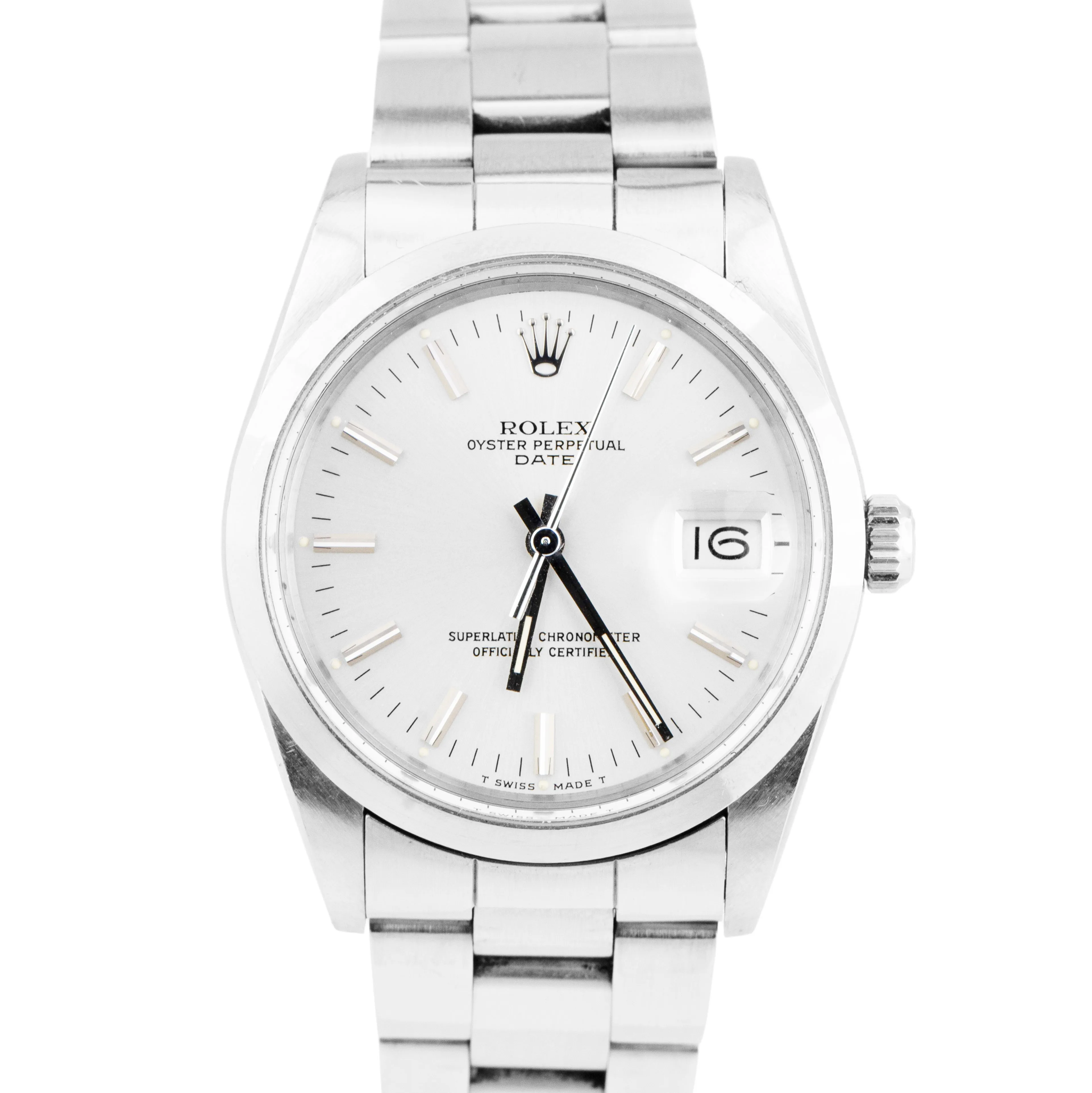 UNPOLISHED Rolex Oyster Perpetual Date 34mm Stainless Automatic Watch 15000