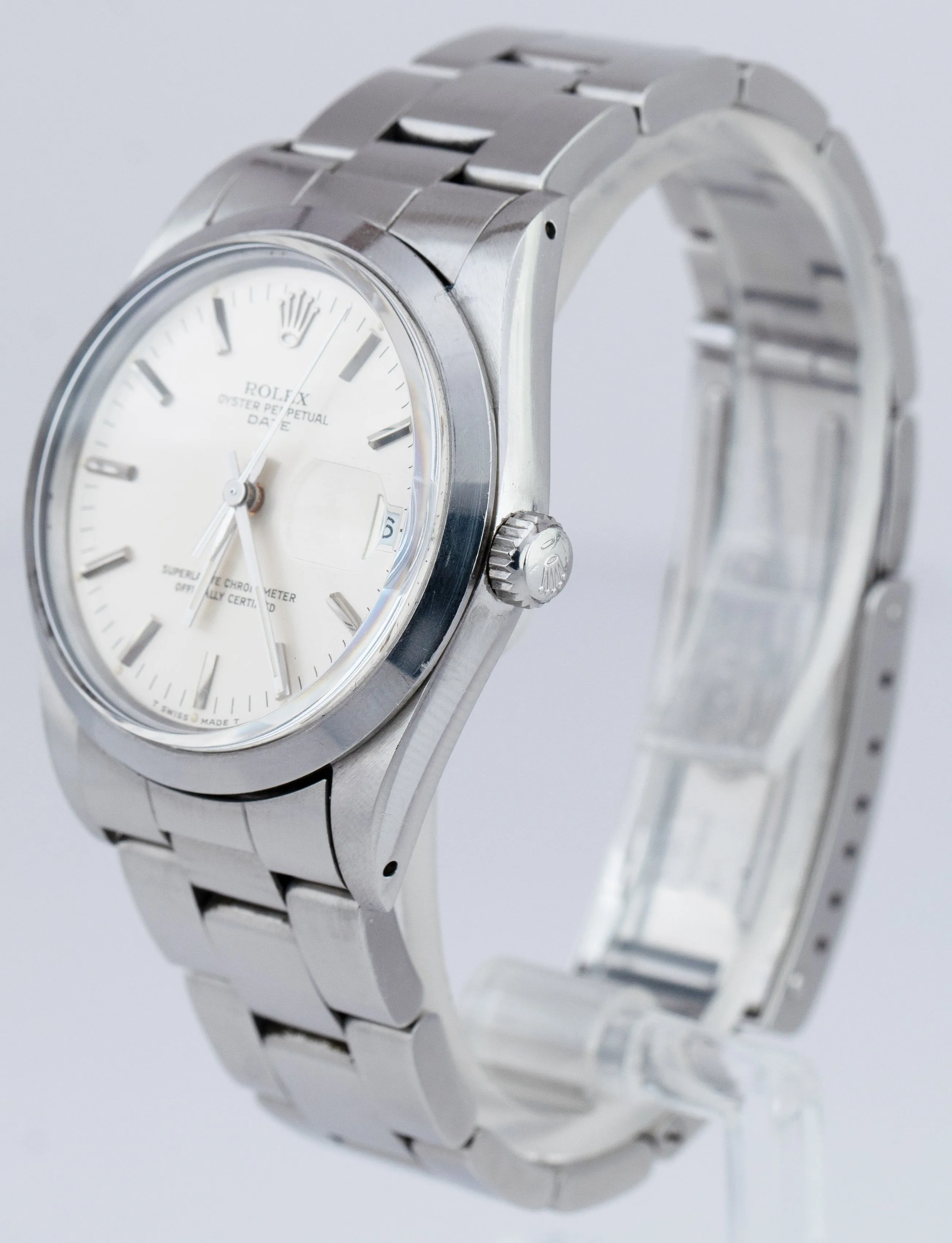 UNPOLISHED Rolex Oyster Perpetual Date 34mm Stainless Automatic Watch 15000