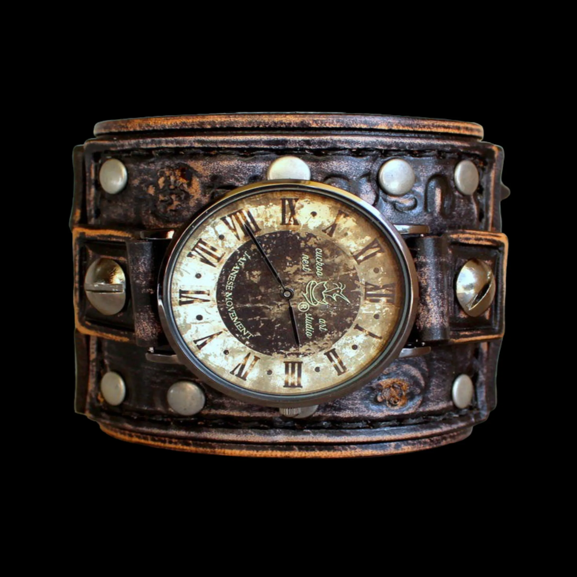 Vintage Leather Cuff Watch