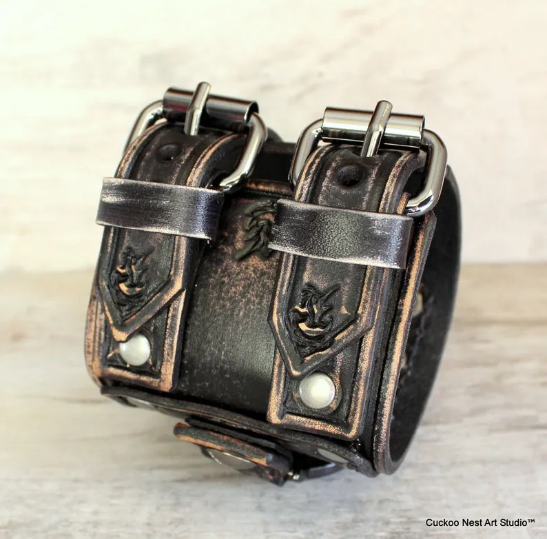 Vintage Leather Cuff Watch