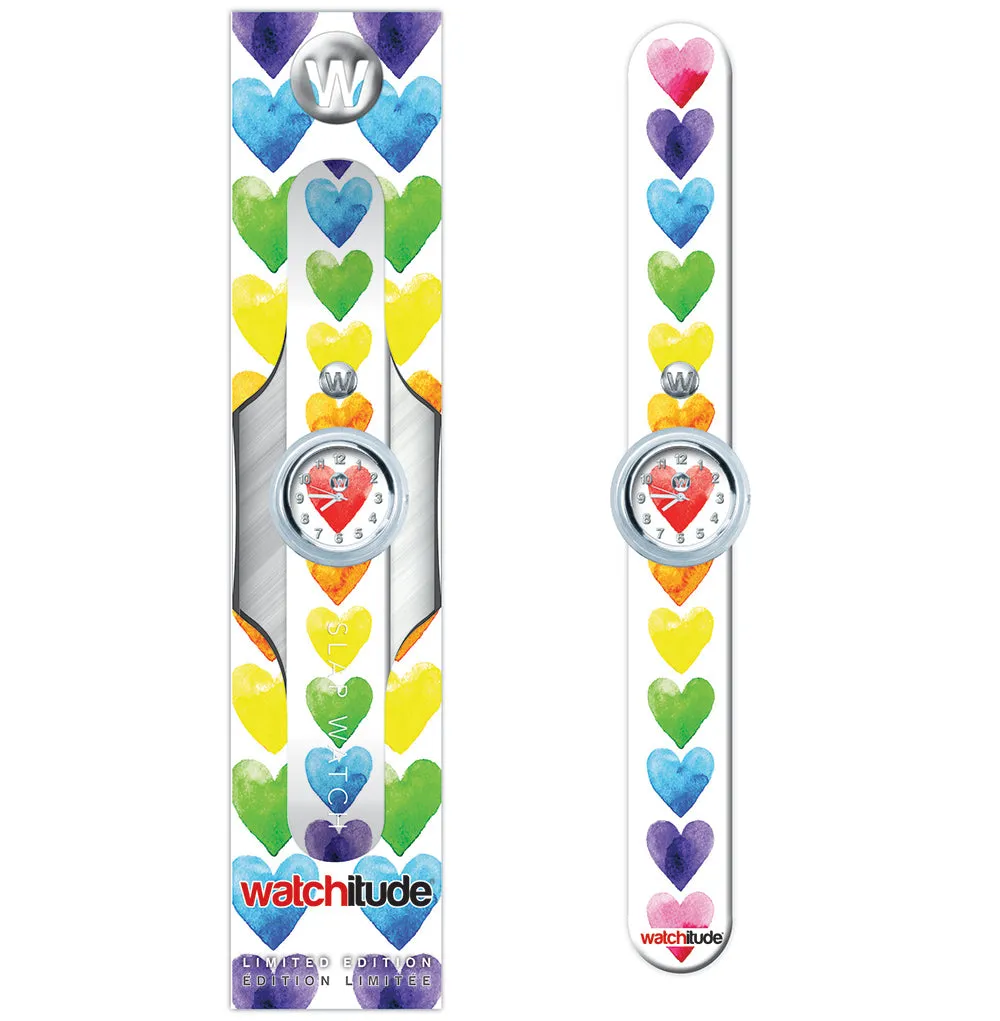 Watchitude Watercolor Hearts Slap Watch