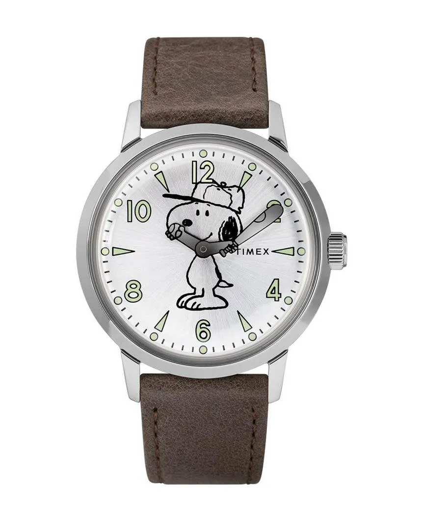 Welton Timex X Peanuts Featuring Snoopy 40mm Leather Strap Watch