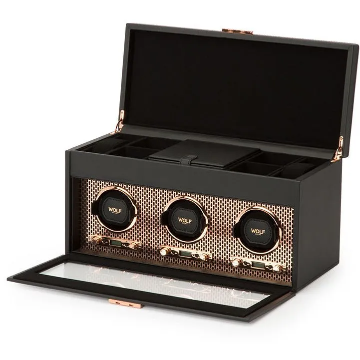 Wolf - Axis Triple Watch Winder with Storage | 469416