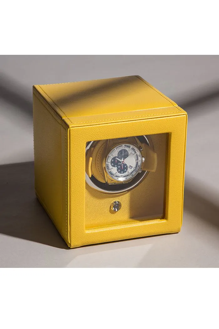 WOLF CUB Single Watch Winder with Cover in YELLOW