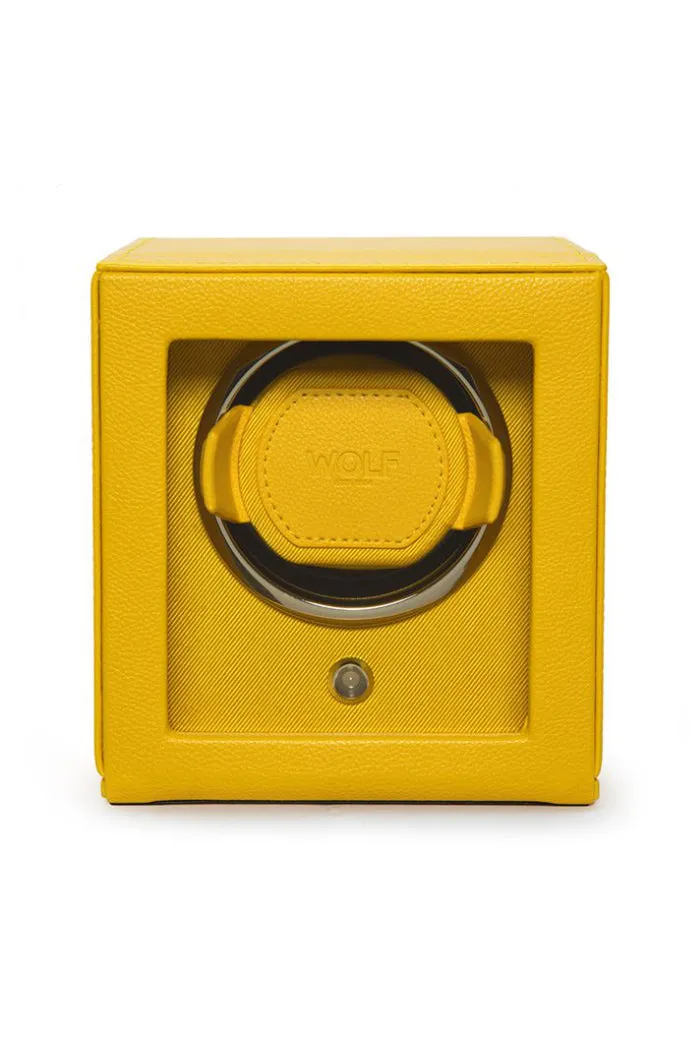 WOLF CUB Single Watch Winder with Cover in YELLOW