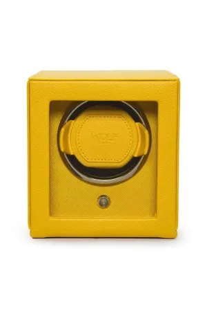 WOLF CUB Single Watch Winder with Cover in YELLOW