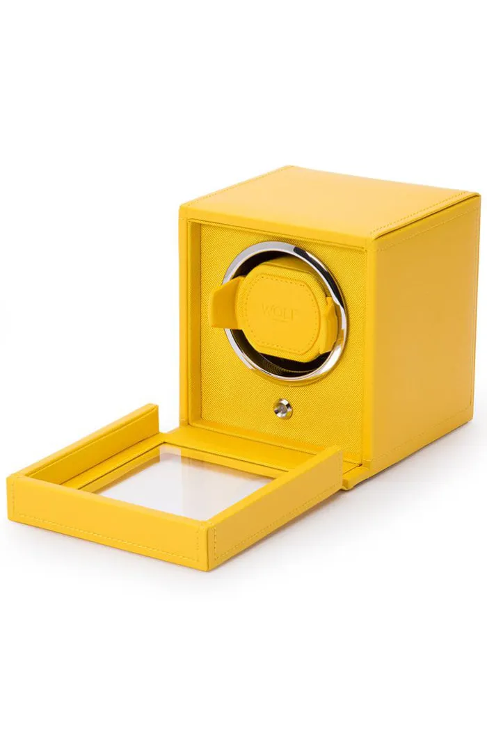 WOLF CUB Single Watch Winder with Cover in YELLOW