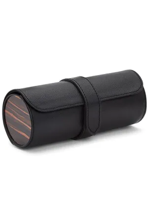 WOLF ROADSTER Vegan Leather Triple Watch Roll in BLACK