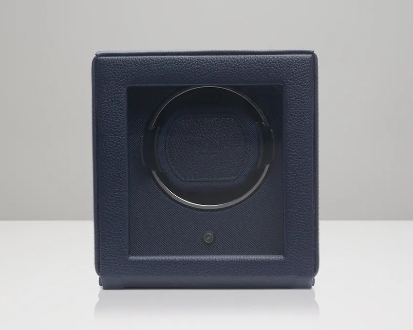 WOLF Single Cub Watch Winder with Cover - Navy