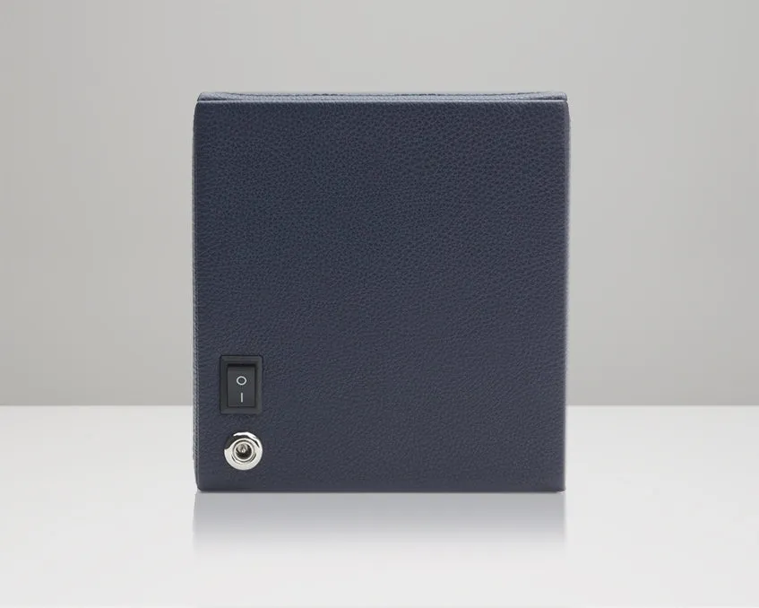WOLF Single Cub Watch Winder with Cover - Navy