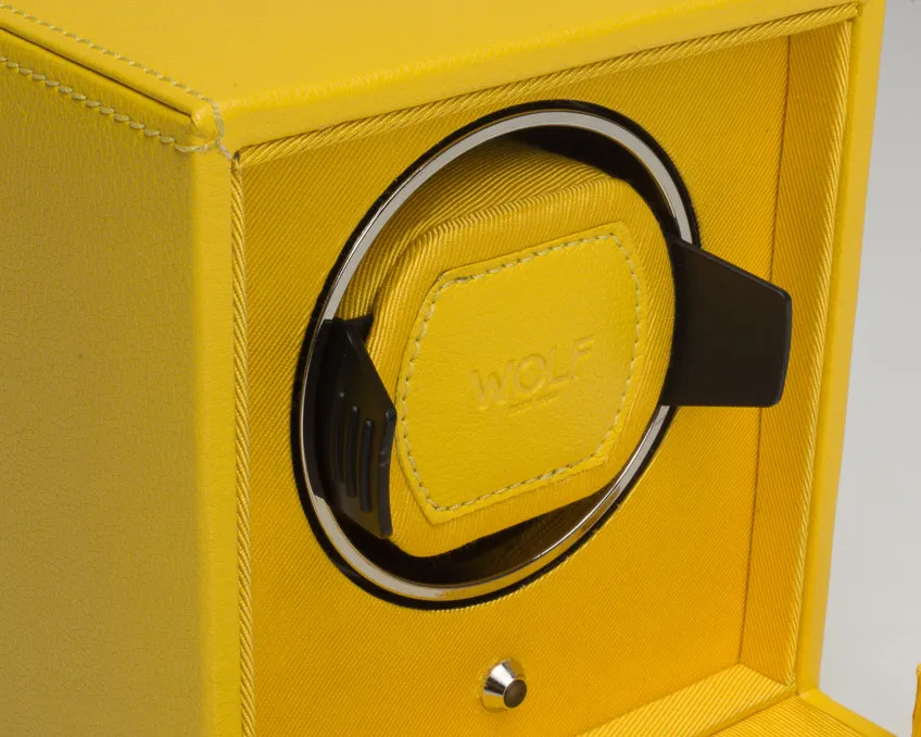 WOLF Single Cub Watch Winder with Cover - Yellow