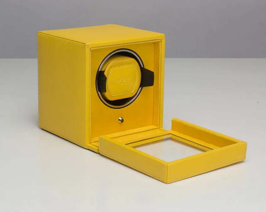 WOLF Single Cub Watch Winder with Cover - Yellow