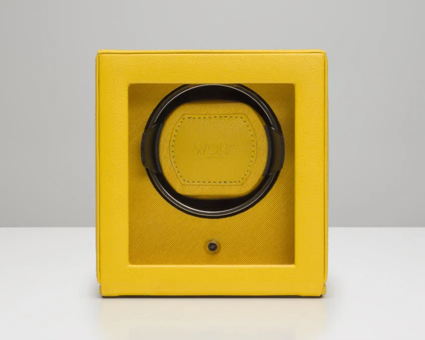WOLF Single Cub Watch Winder with Cover - Yellow