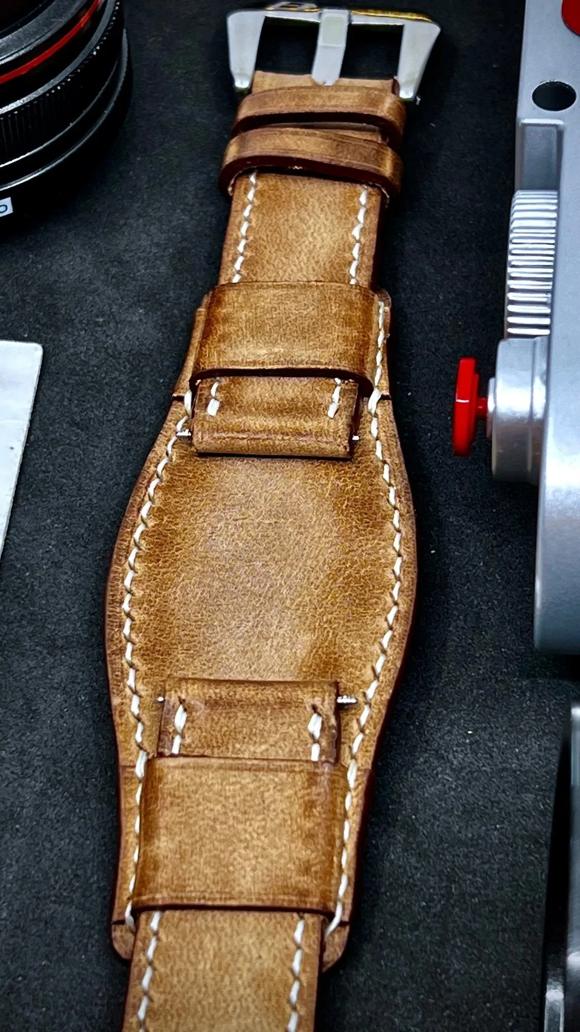 Wristwatch Band, Leather Watch strap - Bund Straps 20mm, Cuff Watch Band 22mm, Brown Genuine Leather Watch Bracelet - The Perfect Valentines Day Gift